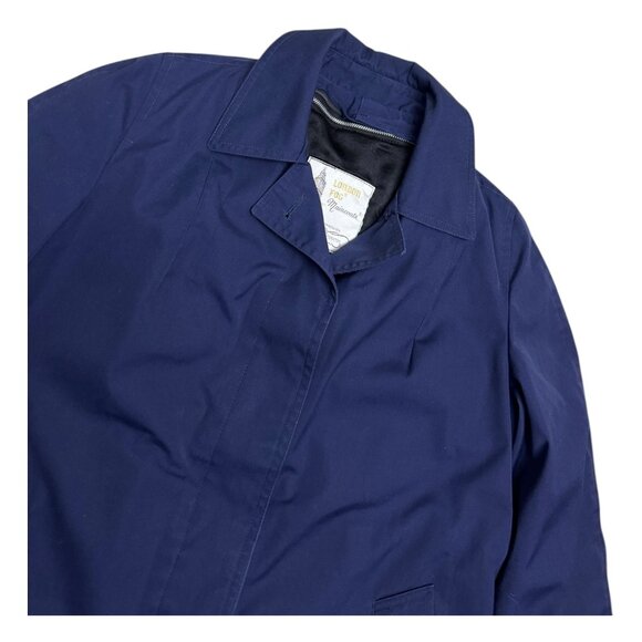 LONDON FOG Vintage Luxury Designer Blue Winter Business Trench Coat Womens 14 - Picture 5 of 9